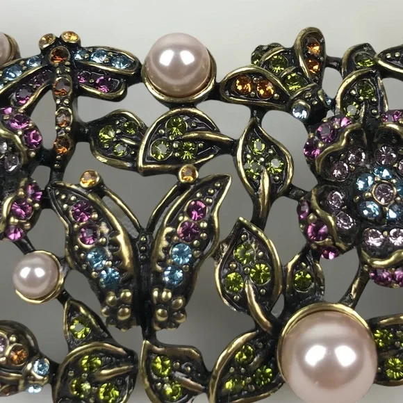 SOLD. Heidi Daus RARE Secret Garden Swarovski Crystals Simulated Pearls Necklace - Picture 7 of 12